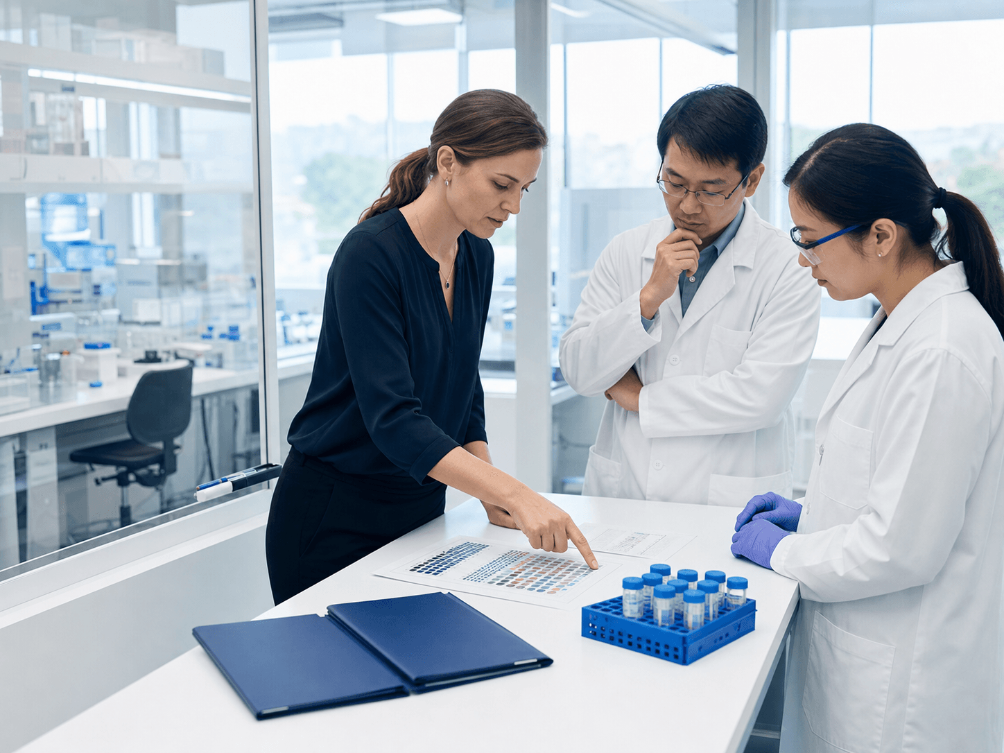 Illustrative biotech vendor-sourcing brief and shortlist comparison
